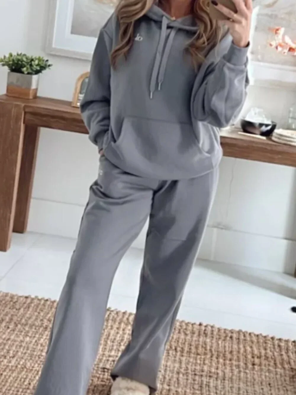 NWOT! Alo Yoga Accolade Hoodie in Fog Muted Light Blue Grey VN 5025 XXS